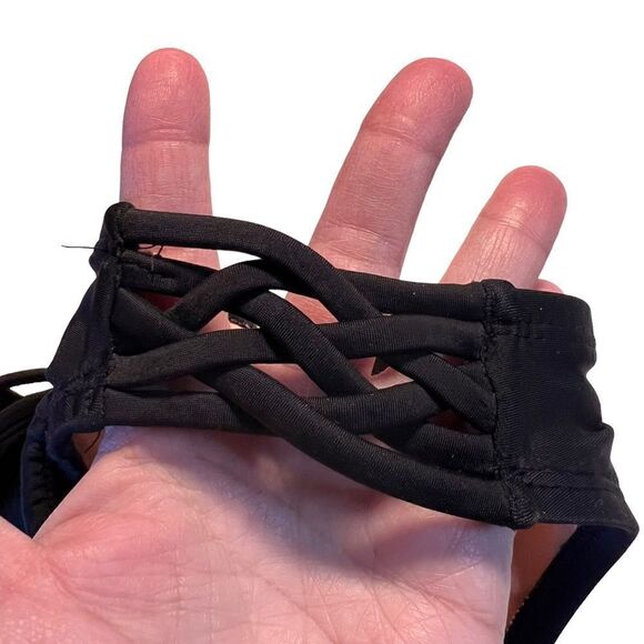 Xhilaration black woven string bikini bottom S - Picture 5 of 5